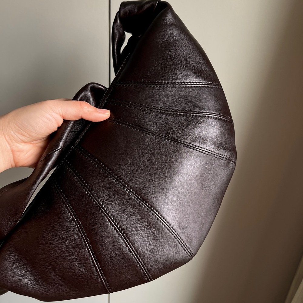 Lemaire Brown Leather Croissant Crossbody Bag